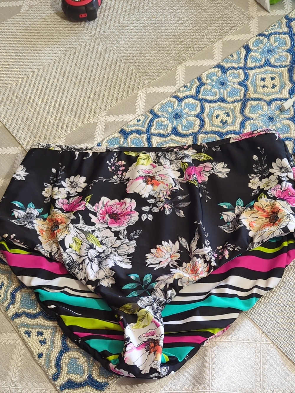 Torrid Floral & Stripe Reversible Bikini Set - Picture 14 of 15